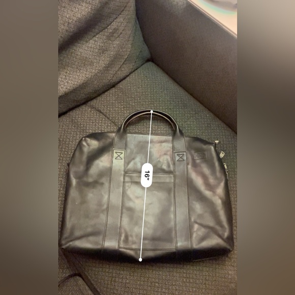 Jack spade leather laptop/ messenger crossbody, removable strap fabric inside - Picture 15 of 16